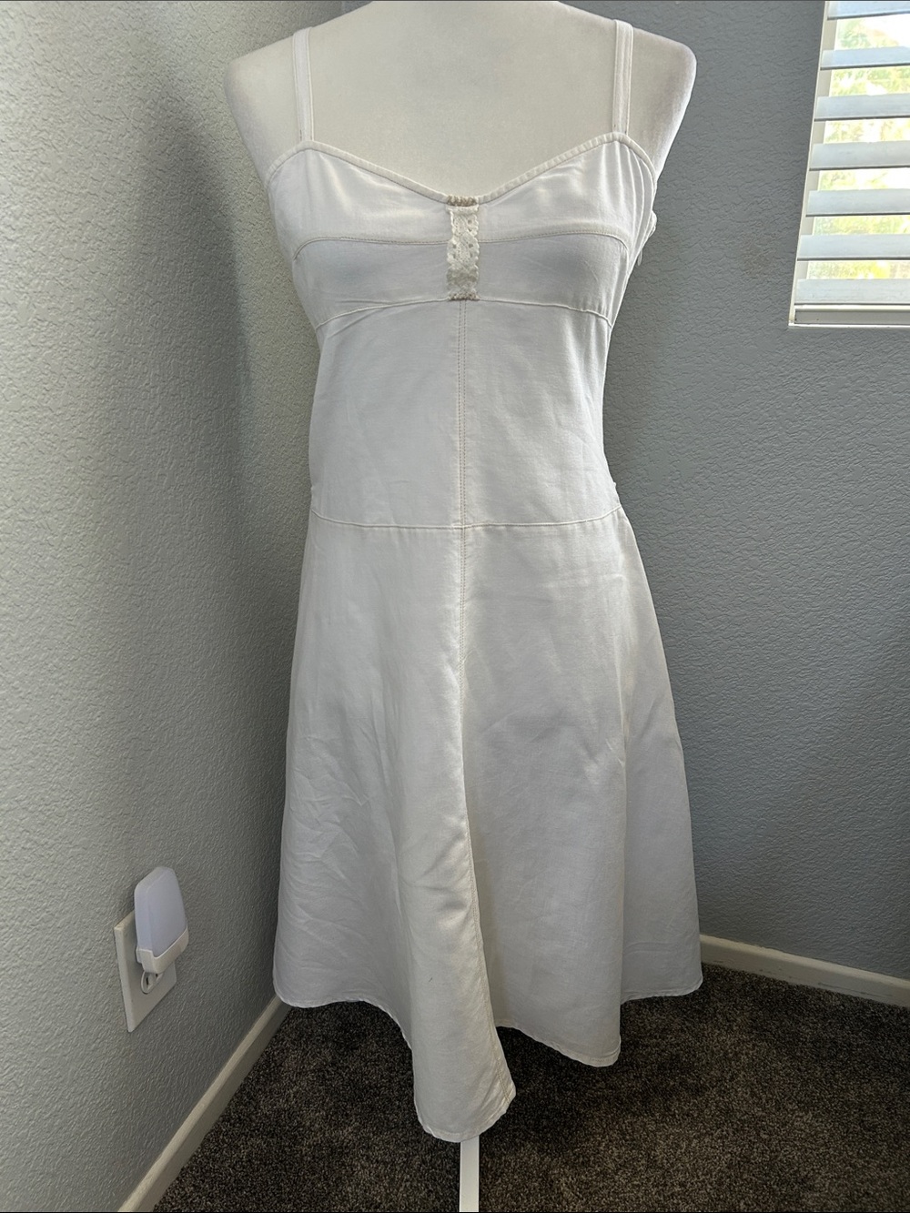 Free People White Spaghetti-Strap Midi Dress
